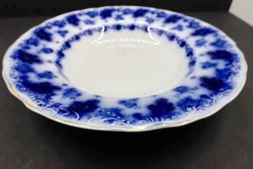 Antique Flow Blue 9 Inch Soup Bowl - Johnson Bros. Astoria Pattern - England