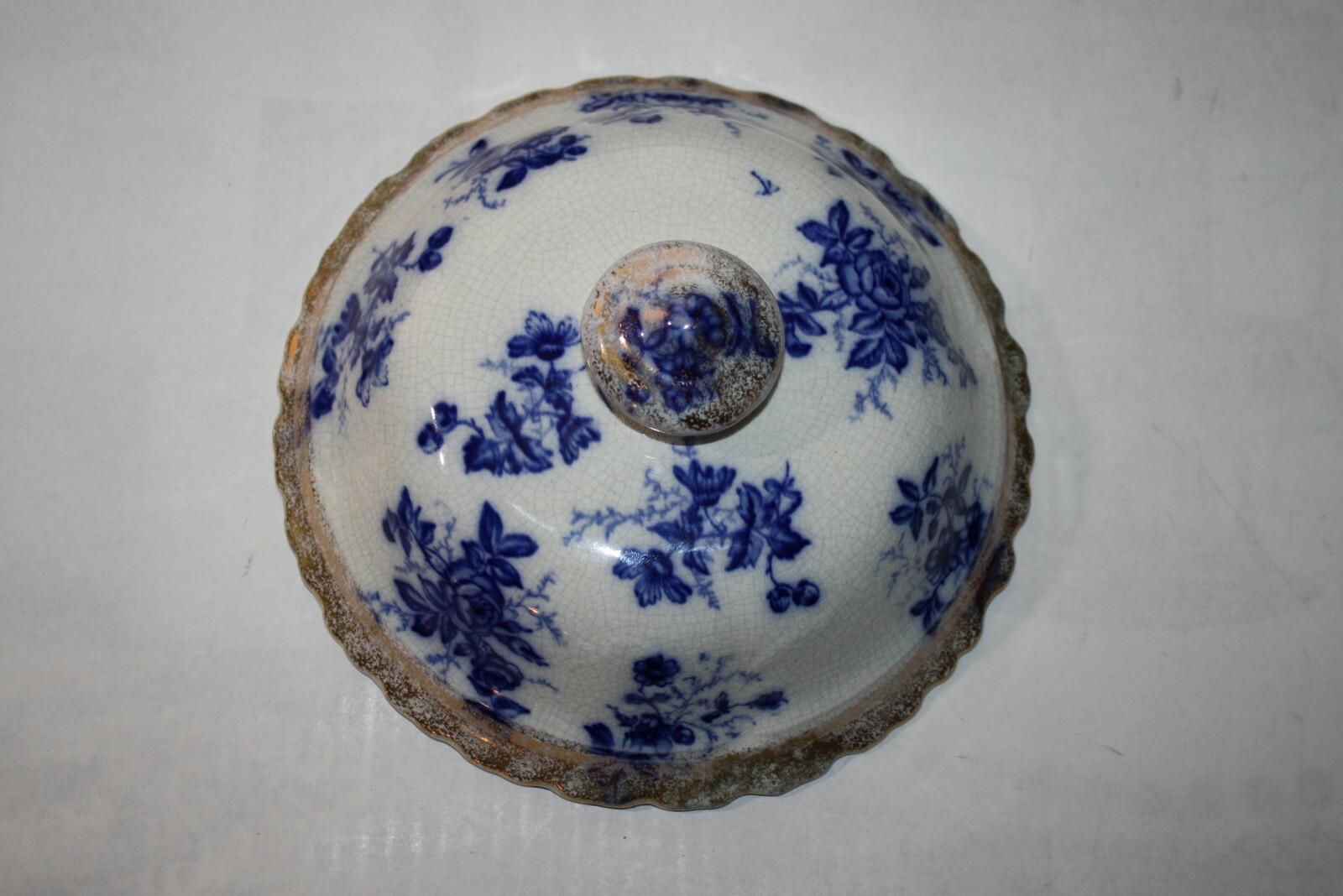 Antique Flow Blue Unknown Replacement Chamber Pot Lid 6