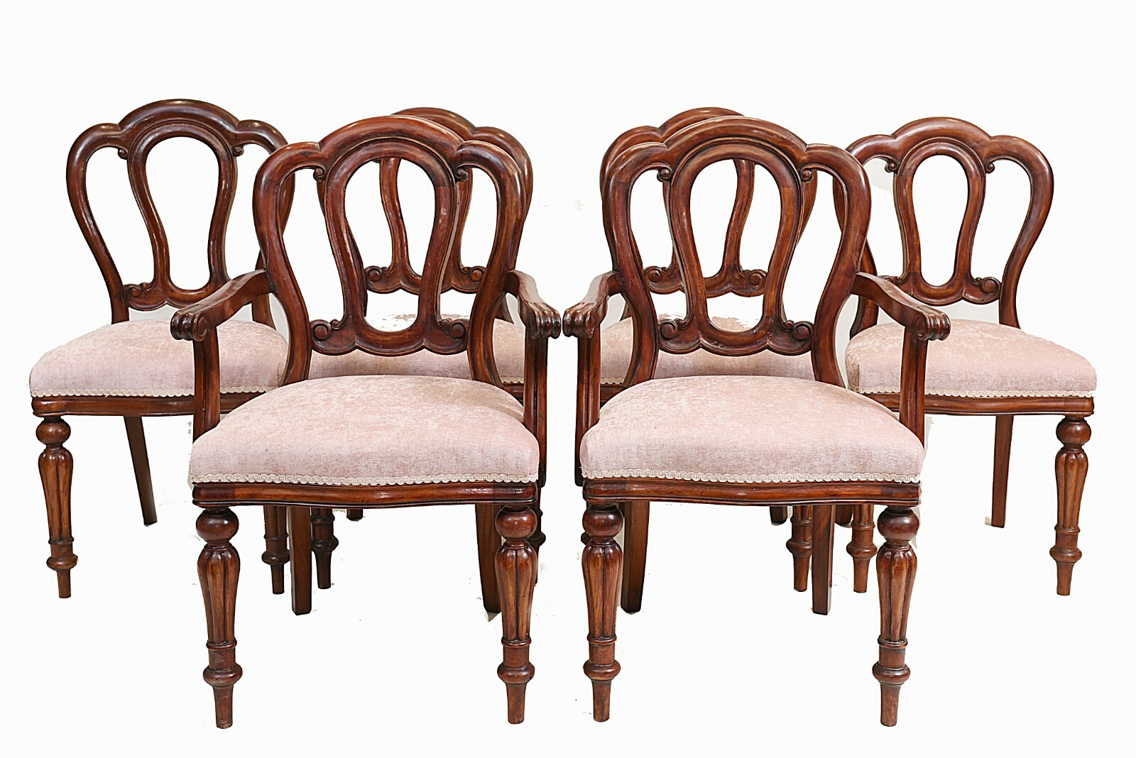 Victorian Dining Chairs Mahogany Balloon Back