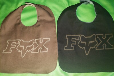 2 bibs - FOX logo baby bibs  brown & black