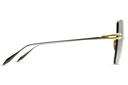 Pre-owned Dita Embra Dts155-a-01 Yellow Gold Black Rhodium Greygradient Rimless Sunglasses In Gray