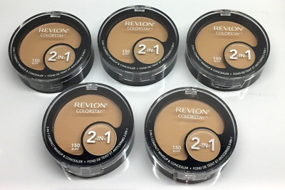 5 X Revlon colorstay 2 in 1 compact makeup & concealer BUFF #150  Sealed