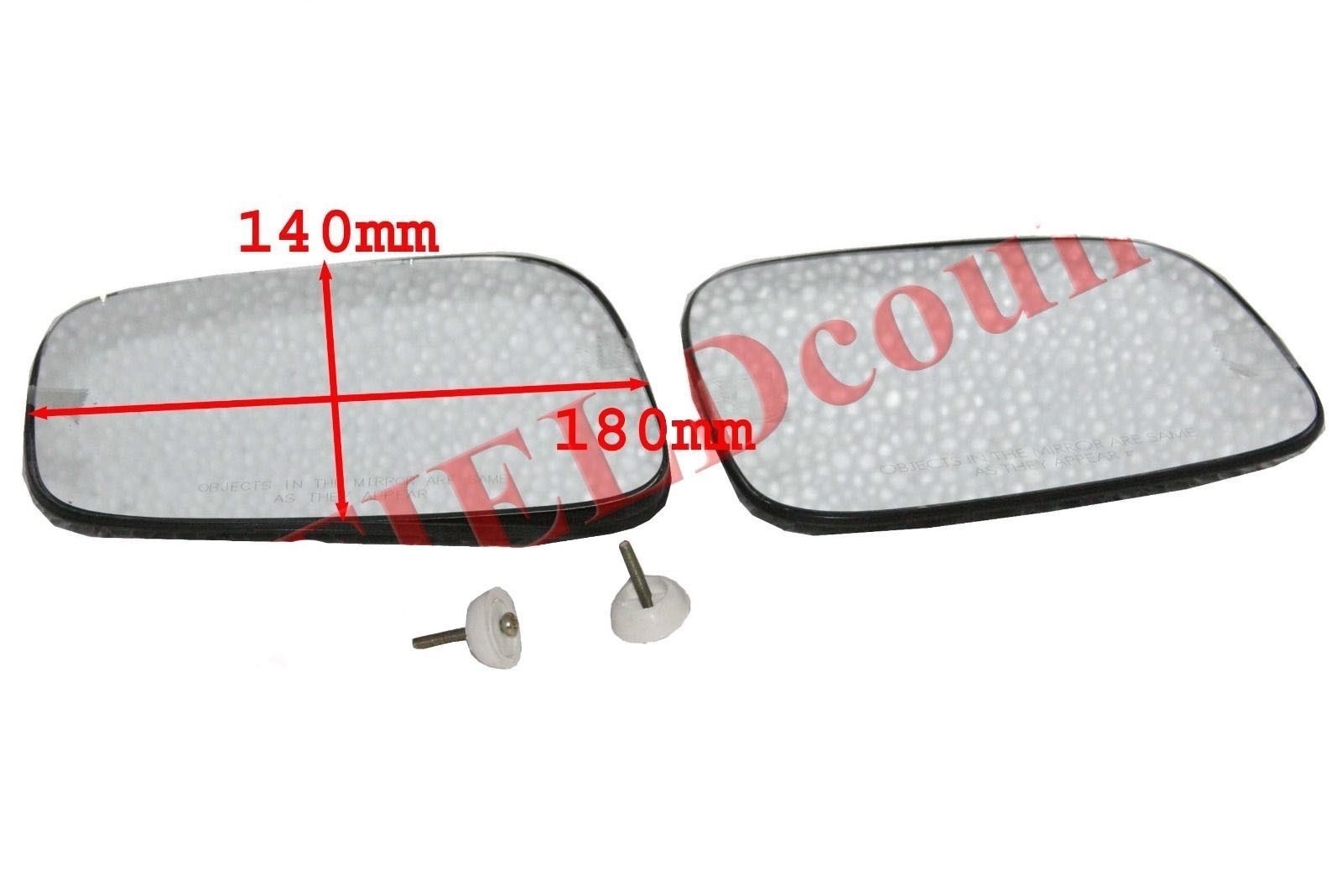 Orvm Convex Wing Door Glass Mirror Set With Base Plate Chevrolet Tavera 