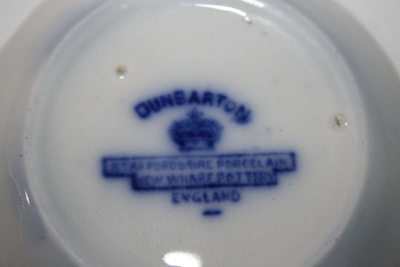 Antique Royal Staffordshire Dunbarton Flow Blue Butter Pat