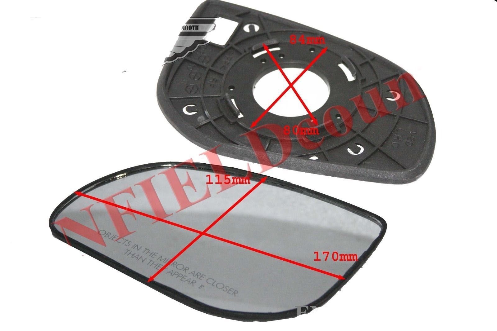 Hyundai i20 Left & Right Orvm Convex Wing Door Glass Mirror With Base Plate