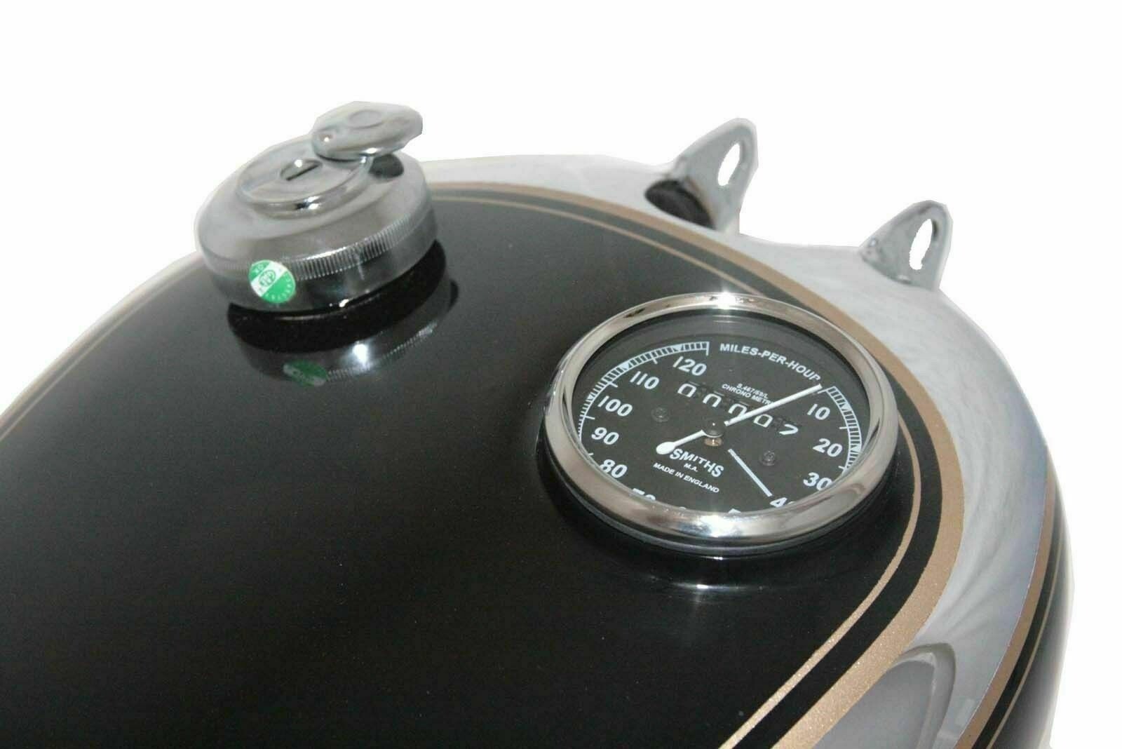 BSA C11 C12 C10 250cc Petrol gas tank Chrome plated & Black With Cap Speedometer & Tap