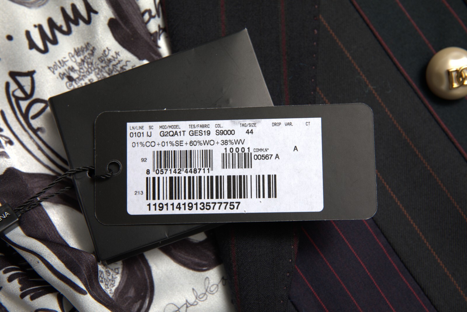 Pre-owned Dolce & Gabbana Jacket Black Striped Sicilia Double Breasted It40/us6/s 3680usd