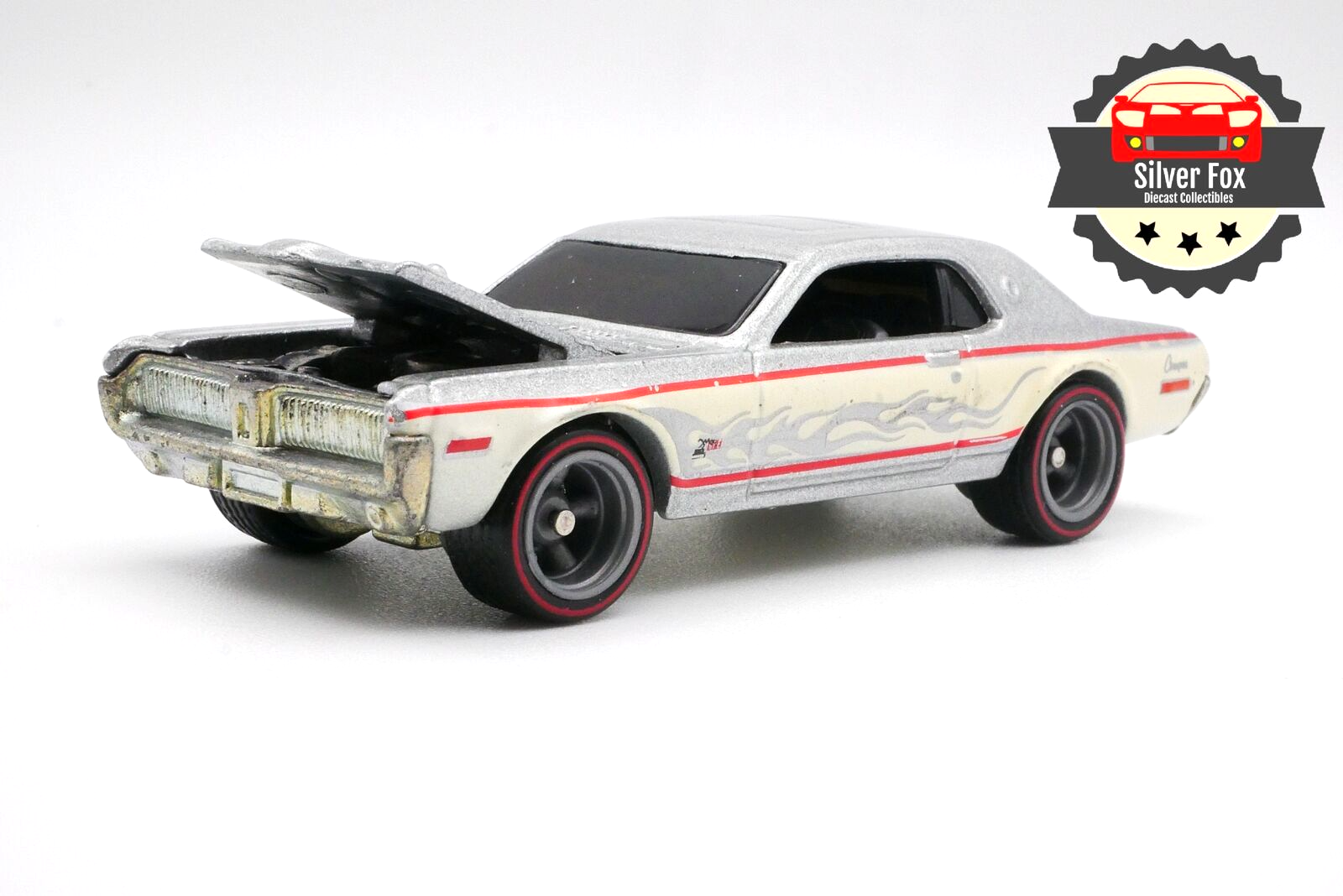 1968 MERCURY COUGAR GRAY FLAMES1:64 SCALE DIECAST DIORAMA COLLECTOR MODEL CAR