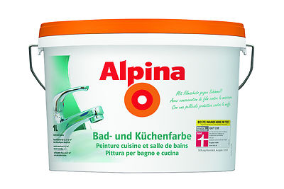 Alpina Minipack 1Liter,  Bad-& Küchenfarbe f. schimmelanfällige Räume ,weiß