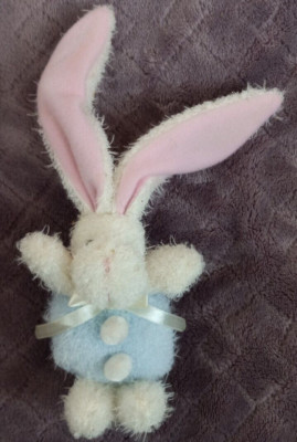 4'' Easter Bunny Rabbit Multicolored Plush Figure