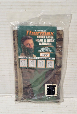 J.E. Morgan Thermax Double Gator Head & Neck Warmer Brown Realtree Pattern