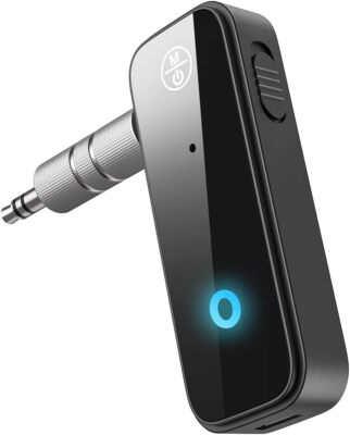 (Upgraded) Ankilo Aux Bluetooth Adapter for Car, 2 in 1 5.0 Black 