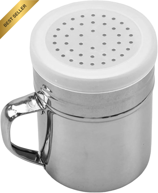 304 Stainless Steel Powder Jar with Lid and Handle - Moisture-Proof Baking Sifte