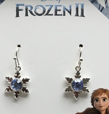 Disney's Frozen II - Snowflake Drop Earrings New in Gift Box Fine Silver Plated