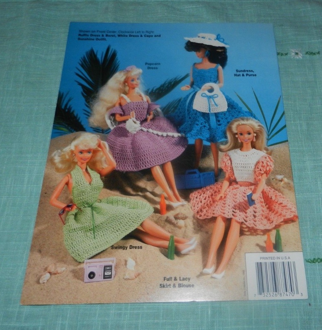 Annie's Attic Fashion Doll Fun In The Sun Dresses Crochet Pattern Book #87D70