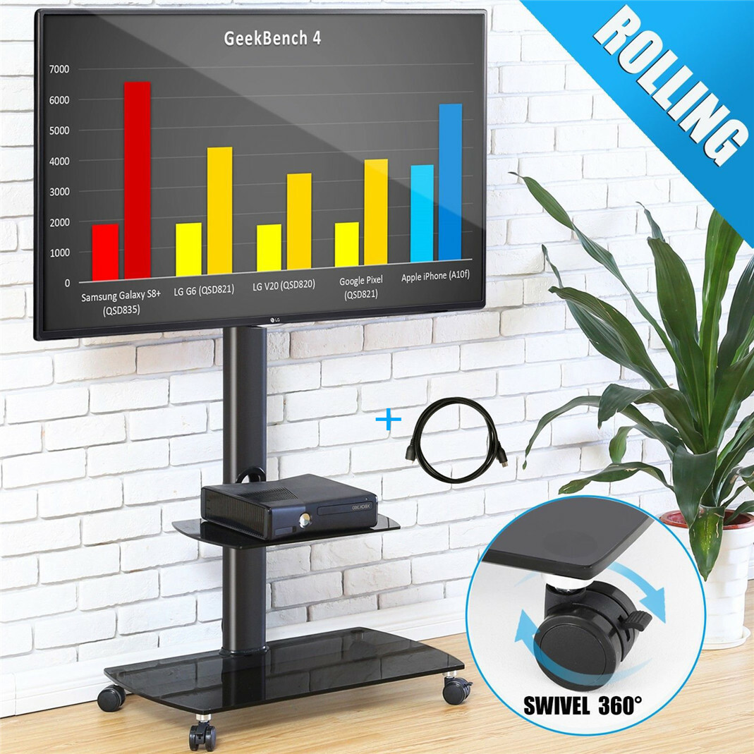 Adjustable With Mount Rolling Cart Up To 70 Inch Tvs