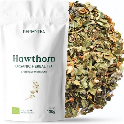 REPLANTEA Organic Hawthorn Tea 100g | Blend of Hawthorn Leaf and Flower | Calmi
