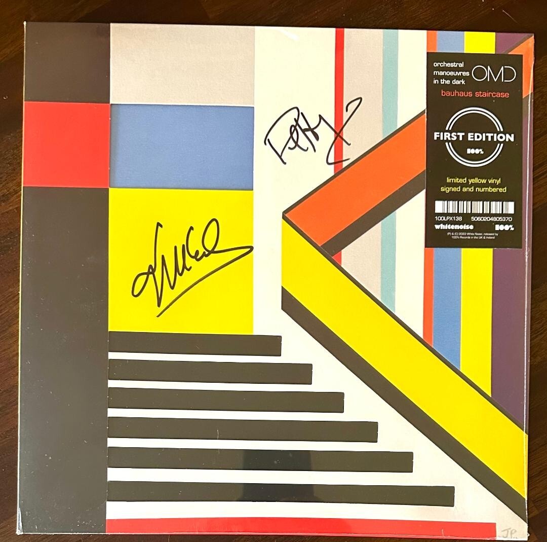 OMD 直筆サイン入りCD 『Bauhaus Staircase』 OMD - BAUHAUS STAIRCASE LTD FIRST PRESS YELLOW VINYL SIGNED