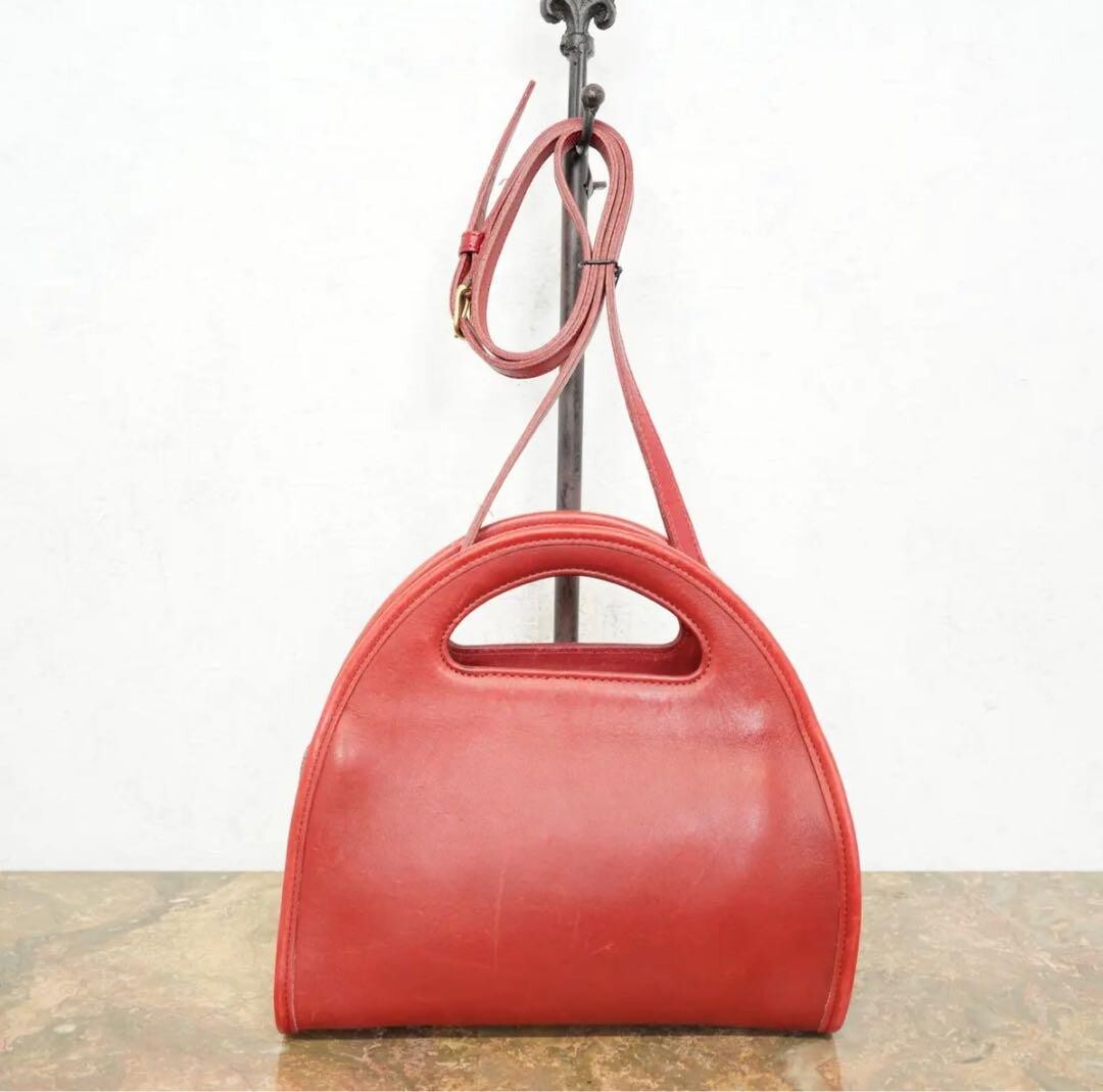 COACH Old Coach Half Moon Shaped Leather 2-Way Shoulder Bag