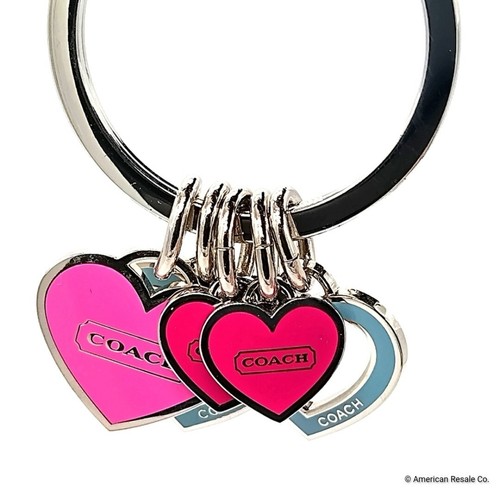 関税・送料込み★COACH★Rainbow Heart Charm Keychain Coach 3D Rainbow Heart Key fob KeyChain Bag Charm Chalk | eBay