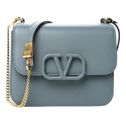 ◆Sランク◆VINTAGE【VALENTINO】VLTN*ネックポーチ*ショルダー ヴァレンチノVLTNロゴ ショルダーバッグ グリーン シルバー金具