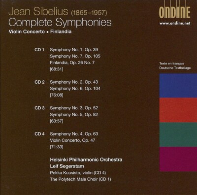 LEIF SEGERSTAM SIBELIUS: COMPLETE SYMPHONIES; VIOLIN CONCERTO; FINLANDIA NEW CD