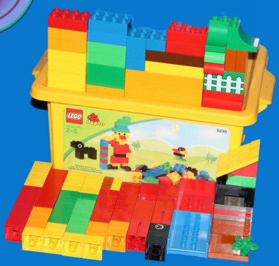 Bundle LEGO Duplo Lot 1110 Piece YELLOW BIN Assorted Color