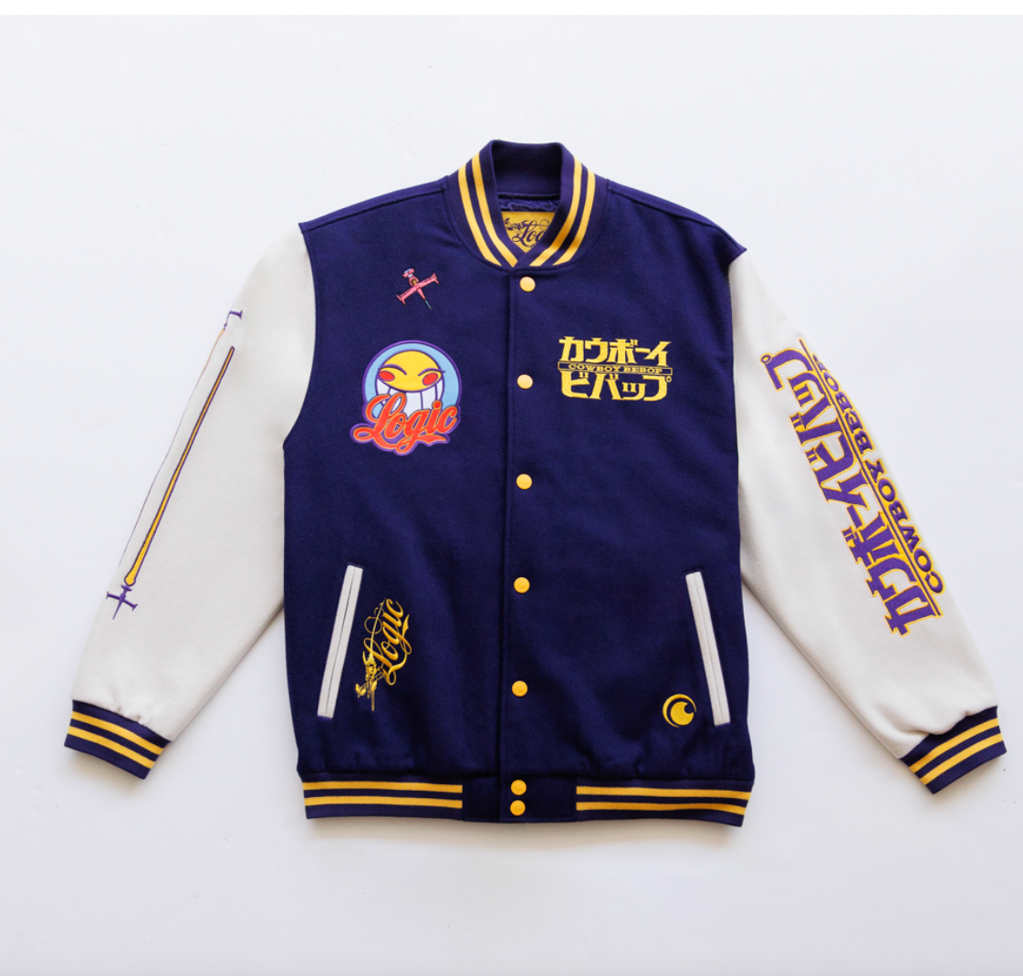 Pre-owned Exclusive Crunchyroll X Logic X Cowboy Bebop - Varsity Jacket - Crunchyroll  - Lg In Multicolor
