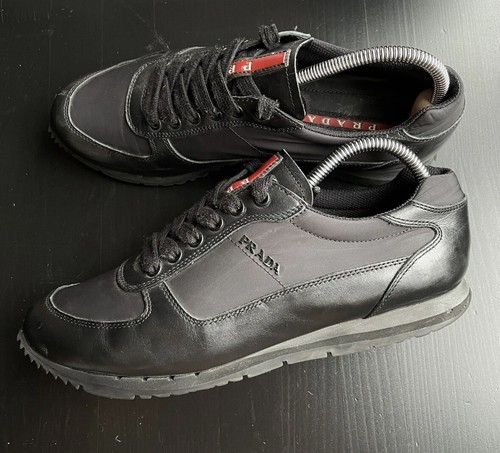 PRADA BLACK SHOES SNEAKERS UK 6 LEATHER NYLON MENS US 7 | eBay PRADA BLACK SHOES SNEAKERS UK 6 LEATHER NYLON MENS US 7 | eBay