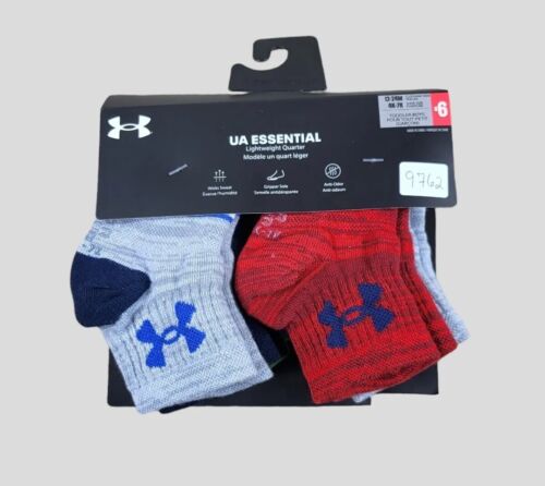12-24m 1/4 Crew Toddler Lightweight Gripper Sole 6 Pack