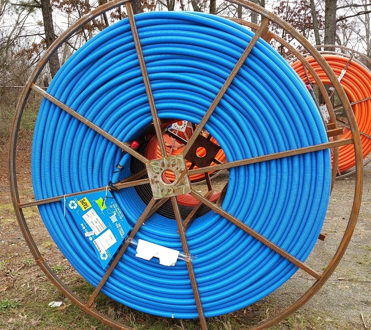 6300' Dura-Line 3-Way Divided Reel HDPE Conduit 1-1/4 Flexible Corrugated w/Tape
