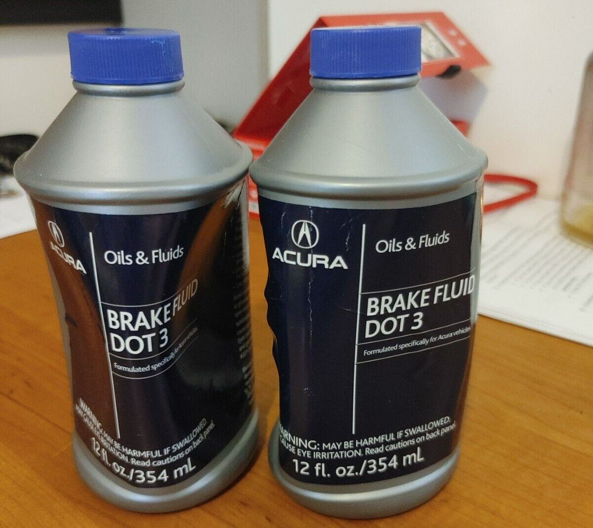 2 BOTTLES GENUINE ACURA OEM BRAKE FLUID DOT 3 NEW 12oz SEALED