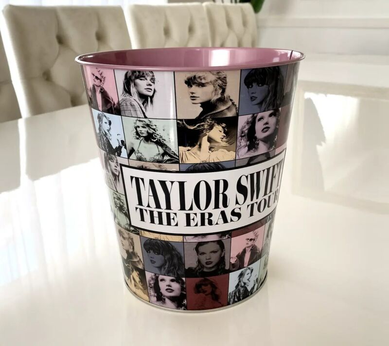 AMC EXCLUSIVE Eras Tour Movie TAYLOR SWIFT Popcorn Bucket Pink Tin PACKAGED NEW