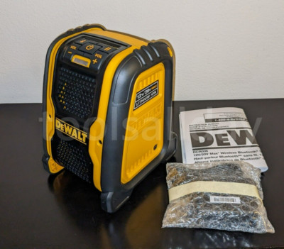 DEWALT Cordless Jobsite Bluetooth Speaker 12V/20V MAX Li-ion DCR006 w/ AC/DC Aux