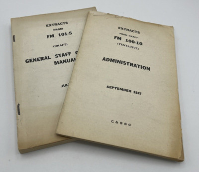 FM 101-5 and FM 100-10 Operations Field Manuals 1947 Lot of 2
