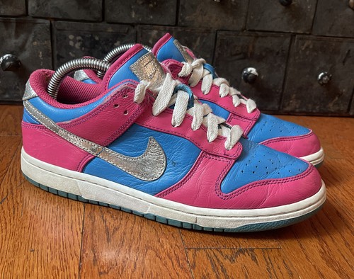 2010 Nike ID Dunk Low Zoom Pink Blue Silver size Men's 7.5