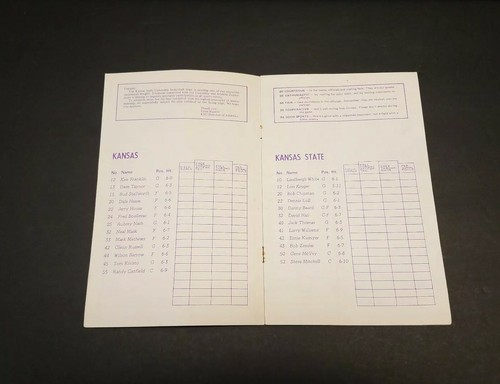 1972 KANSAS JAYHAWKS at Kansas State Basketball Program LON KRUGER Oklahoma