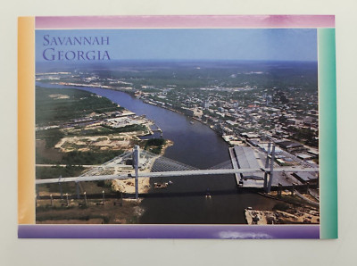 Savannah Georgia 4x6 unsused Postcard River Front Cables-stayed Bridge