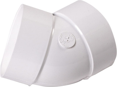 NDS 4P03 PVC 45-Degree Elbow, X Hub Solvent-Weld Connections, for Use with 4-Inc