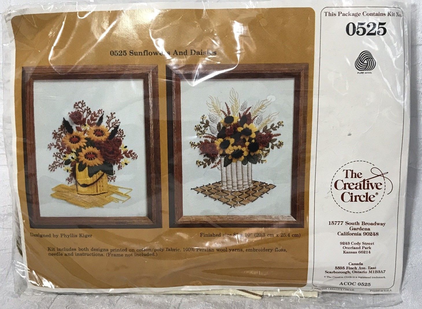 Sunflowers and Daisies Needlework kit 0525 The Creative Circle New Embroidery