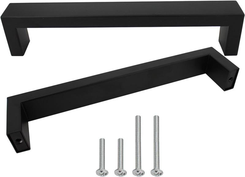 10 Pack 6-1/4 Inch (160Mm) Black Cabinet Handles Modern Square Drawer Pulls Stai