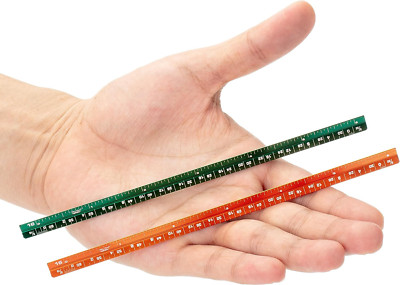 - Small Architectural Scale Ruler, Aluminium, 6 Inch, 2 Pack, Green and Orange, 