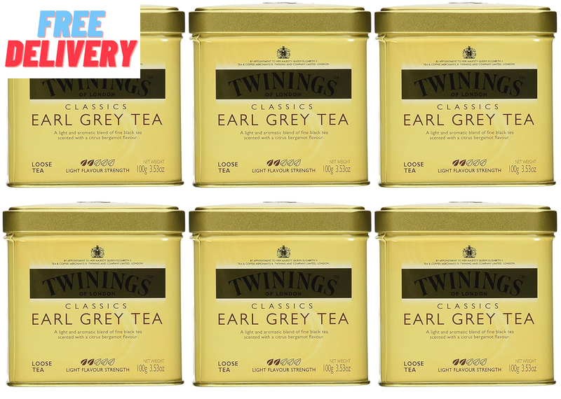 of London Classics Earl Grey Tea Loose Leaf Tin, 3.53 Ounces - 100 Grams (6 Pack