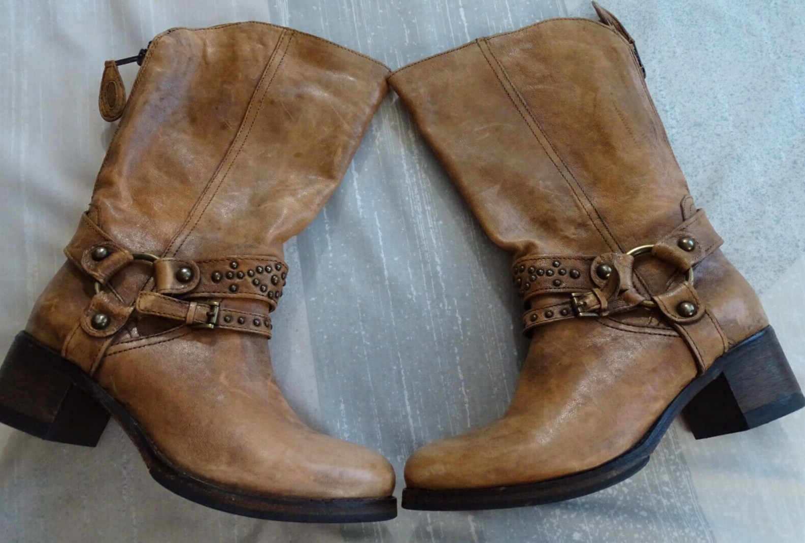 Ботинки Sz.7 Vero Cuoio Leather Cowboy Boots w/Back Zip,Solid  Tan/Gold,Designed In Italy: купить с доставкой из США, цена 9 344 руб -  (394278132468)