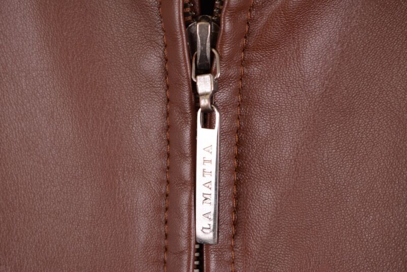 La Matta Brown Soft Glove Leather Full Zip Lined Mens Coat La Matta Brown Soft Glove Leather Full Zip Lined Mens Coat