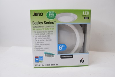Juno 6RLS 3000K 6'' Basic Series Surface Mount LED Fixture 650 Lumens 10W 90 CRI