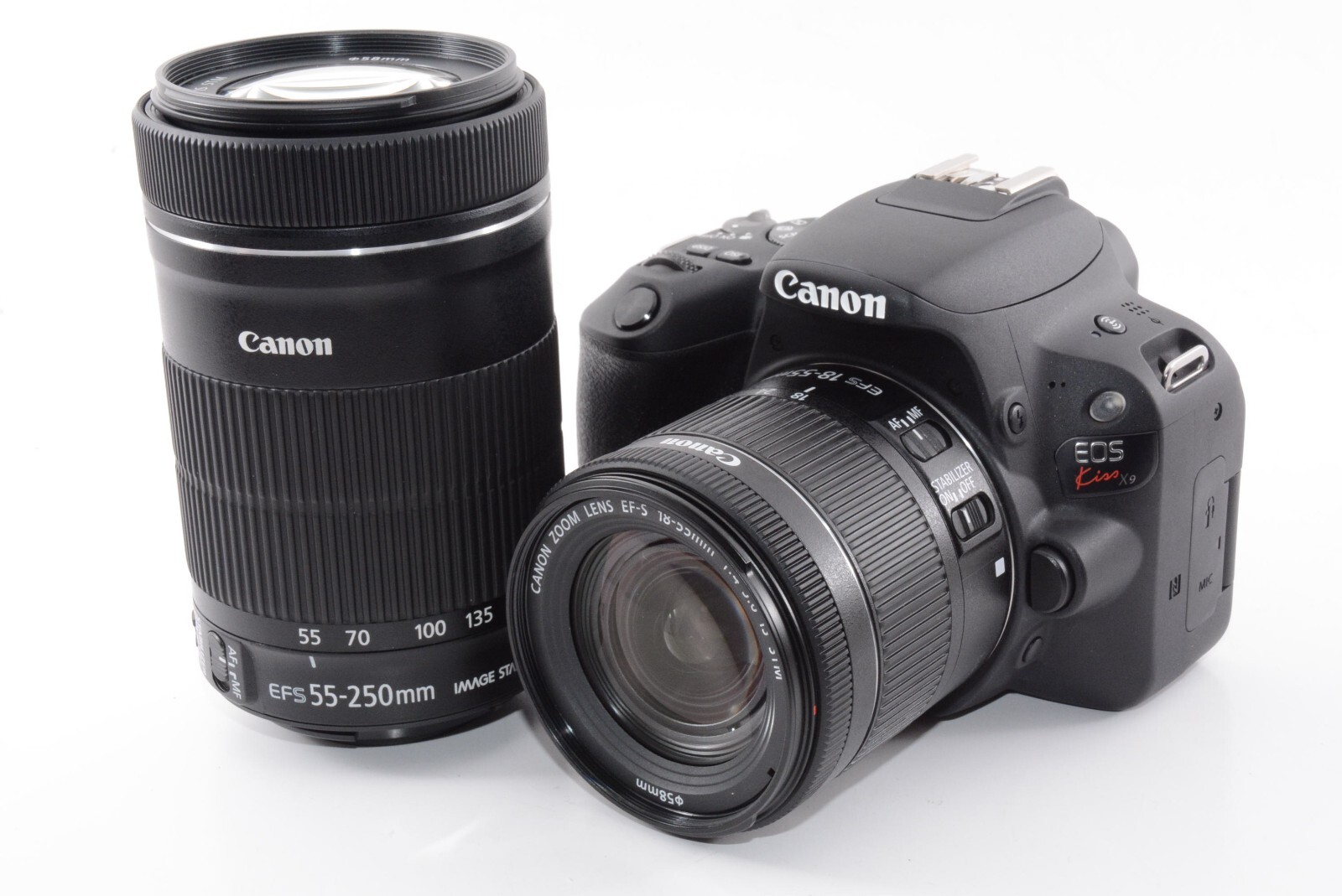 MINT/1348shots]Canon EOS Kiss X9 Black double Lens Kit From