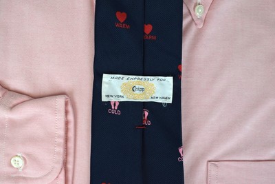 ''Chipp Warm Heart/ Cold Feet Navy Poly Tie''
