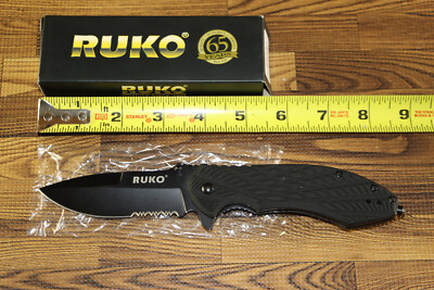RUKO 440C Oxide Finish Stainless BBPS Folding Knife RUK0182SBBK