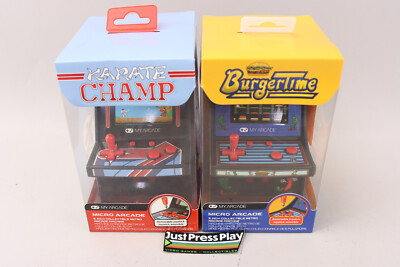 Lot: 2 My Arcade Data East Micro Game Cabinets BurgerTime & Karate Champ Sealed!